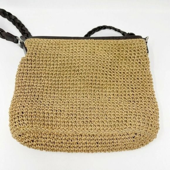 SOLD BRIGHTON Wheat Brown Straw Leather  Bag - Picture 8 of 16